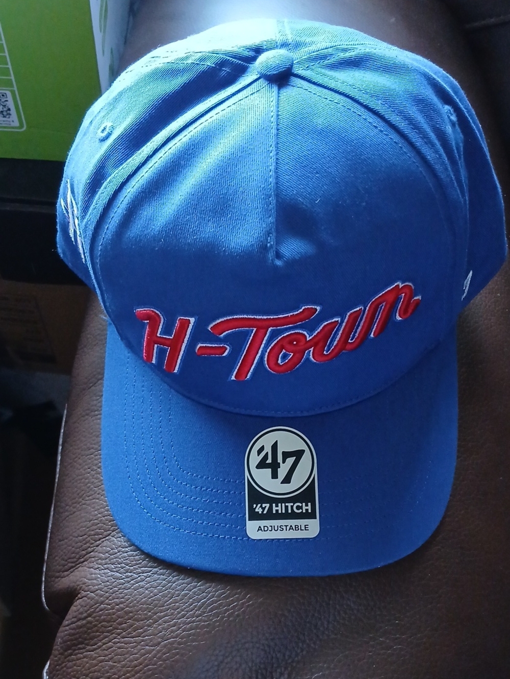 47 Blue H-Town Snapback Hat with Red Script